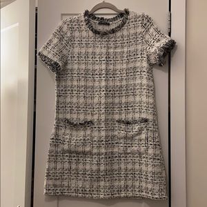 White Tweed dress, size S